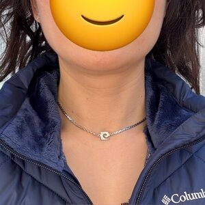 Wave Rip Curl Silver Tone Choker Necklace